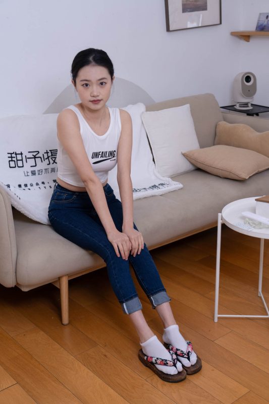 甜予摄影069期：齐齐-短靴、人字拖、短白棉袜、长白棉袜、裸足-觅颜社