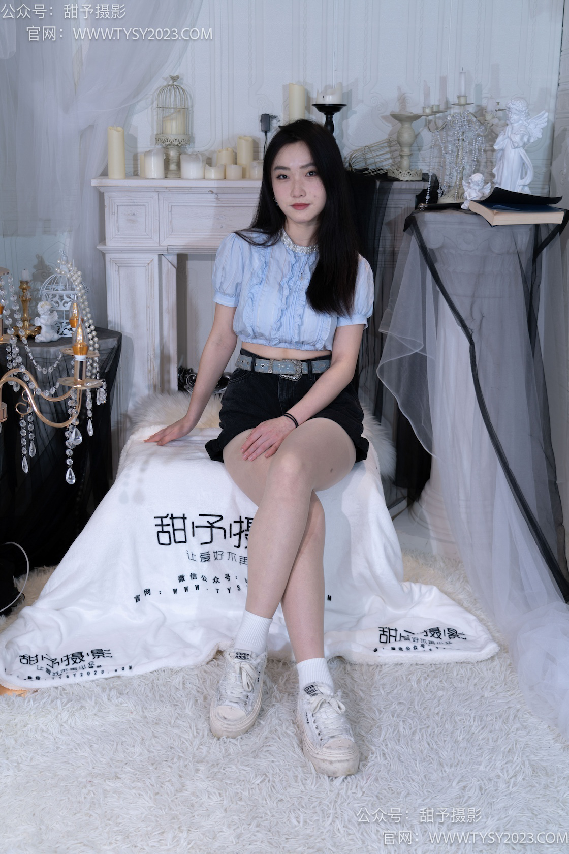 甜予摄影017期：栗栗-板鞋、白棉袜、肉丝（脚尖加固款）-觅颜社