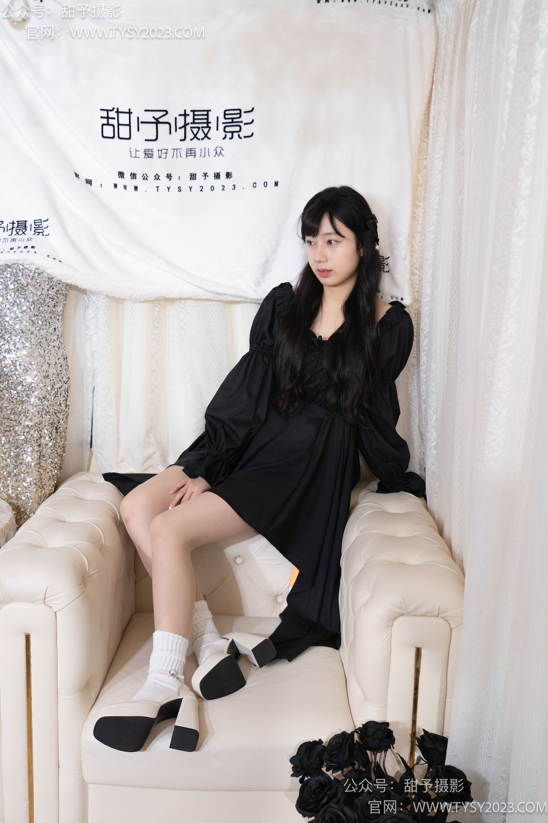 甜予摄影034期：鱼鱼-高跟鞋、白棉袜、肉丝（脚尖加固款）-觅颜社