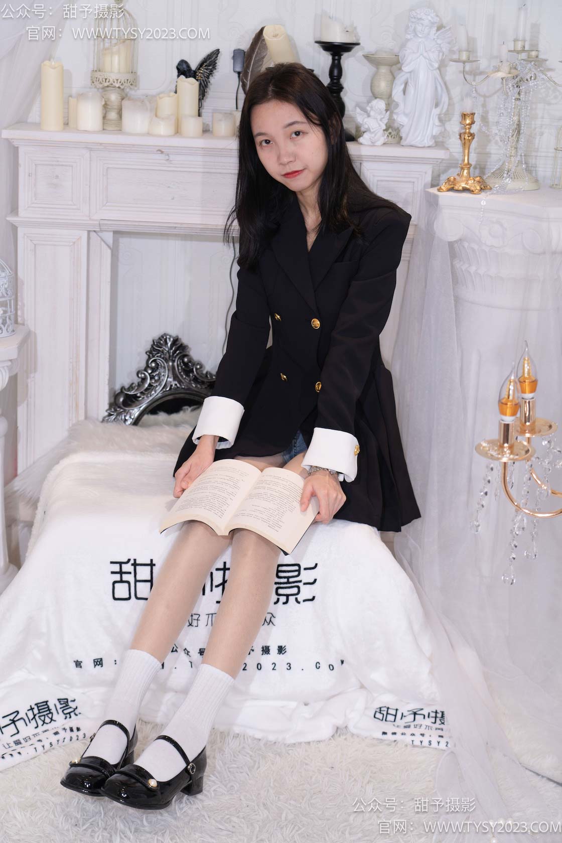 图片[3]-甜予摄影075期：小桃-皮鞋、白棉袜、肉丝（脚尖加固款）-觅颜社