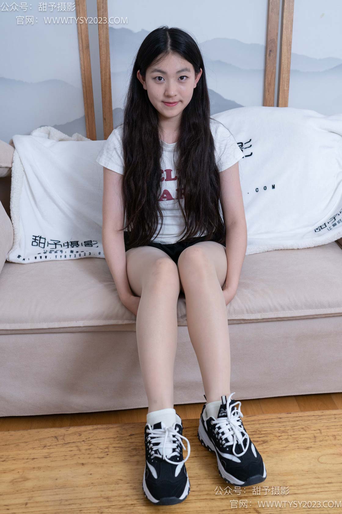 图片[3]-甜予摄影079期：小云-运动鞋、白棉袜、肉丝（脚尖加固款）-觅颜社