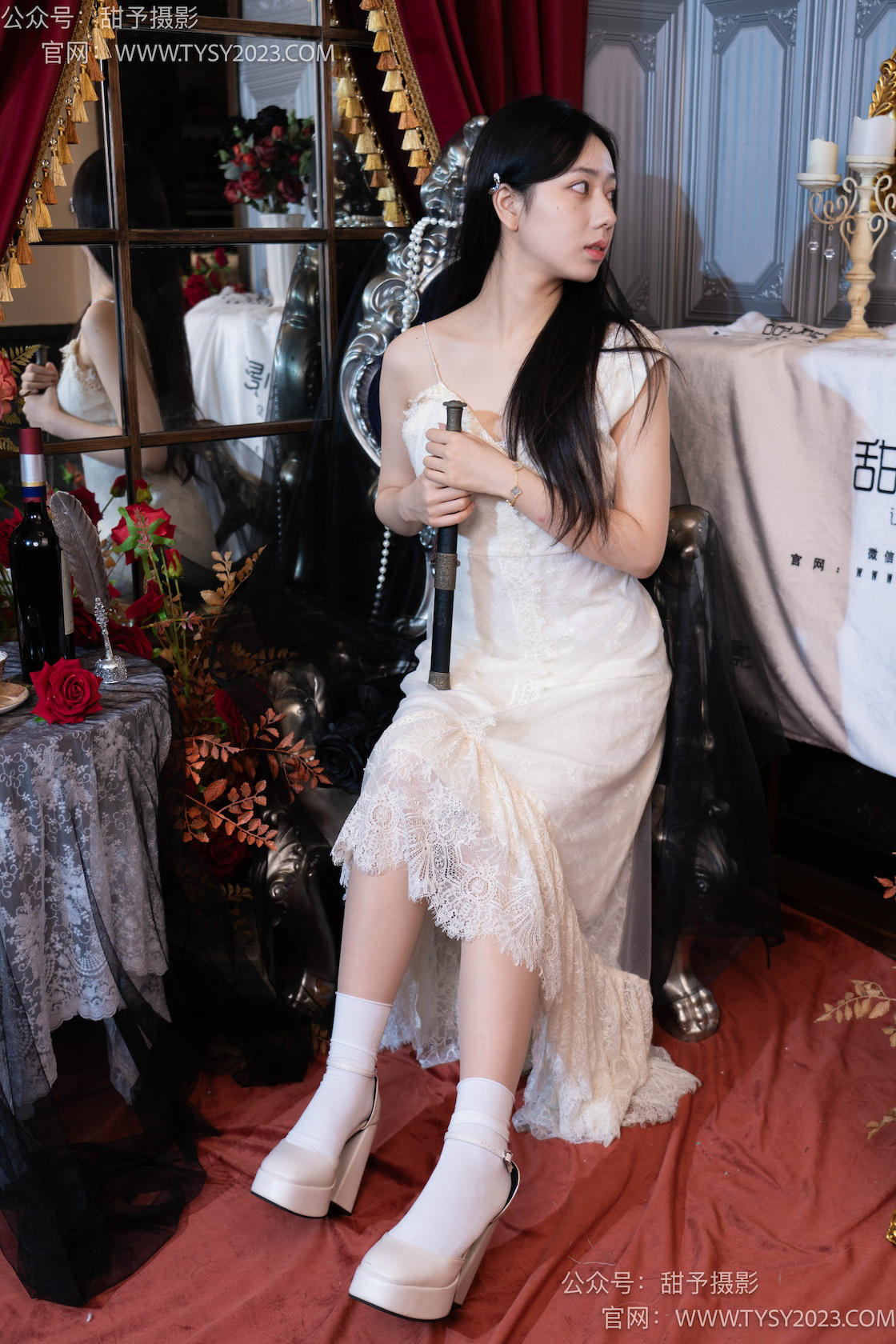 图片[3]-甜予摄影027期：鱼鱼-高跟鞋、白棉袜、肉丝（脚尖加固款）-觅颜社