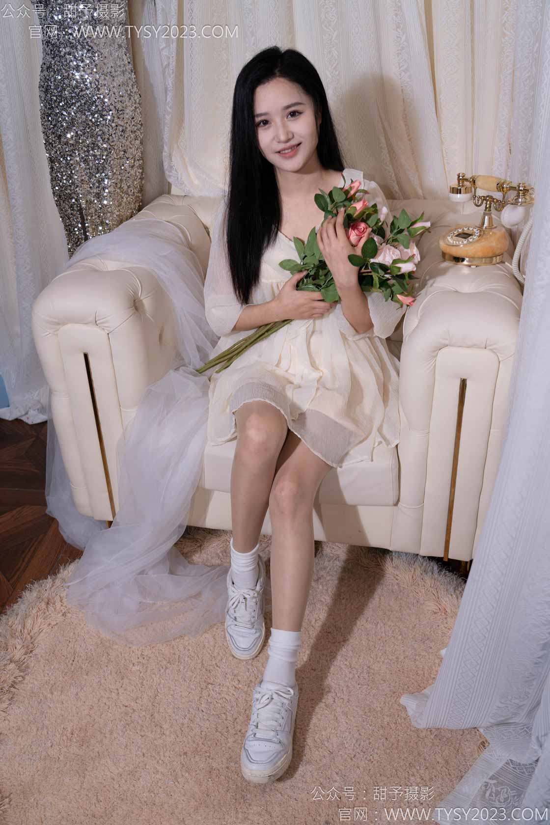 甜予摄影112期：澜澜-板鞋、白棉袜、肉丝（脚尖加固版）-觅颜社