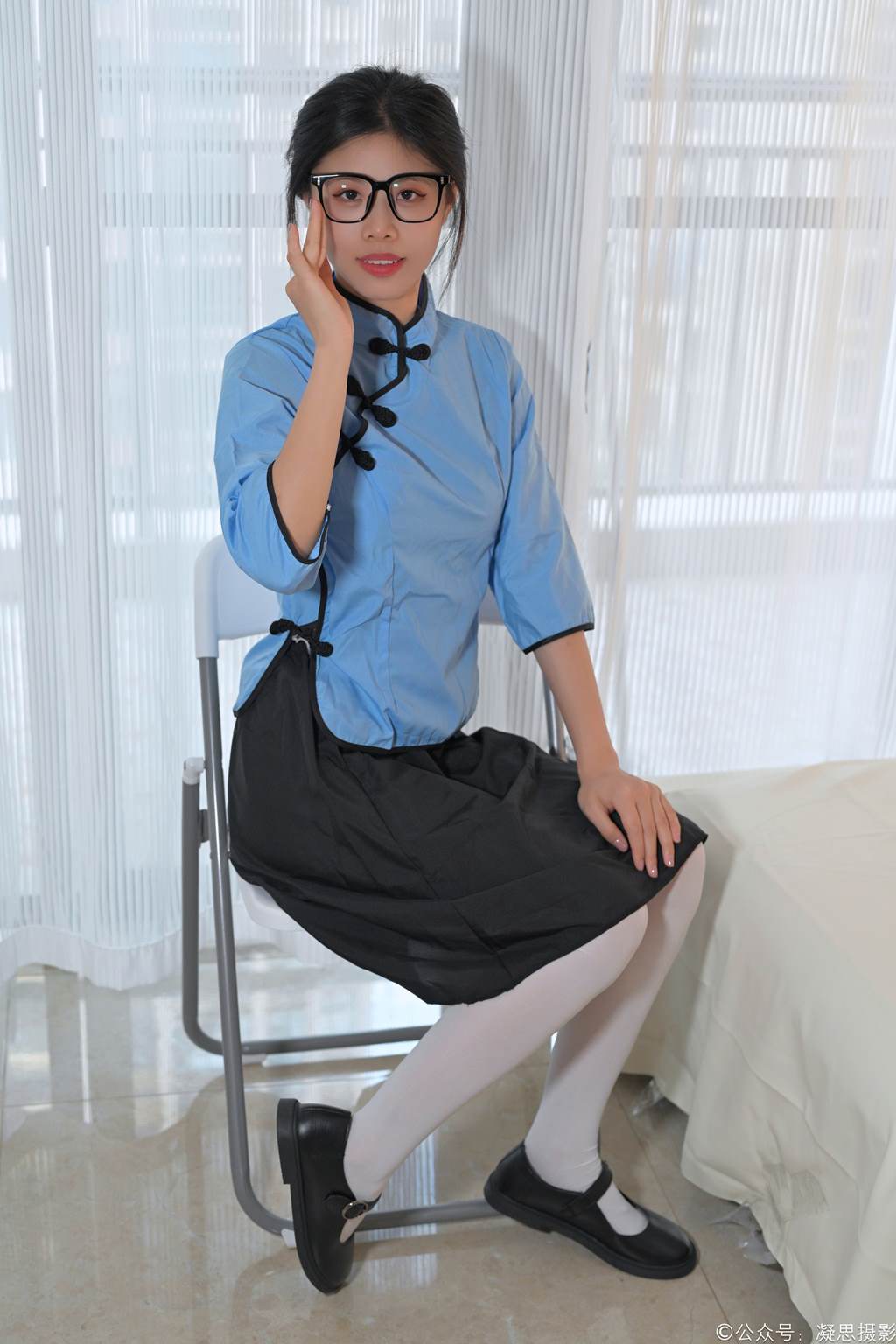 图片[2]-凝思摄影 NO.014 木木 (民国校服、过膝袜、小皮鞋) [159P1V 3.76GB]-觅颜社