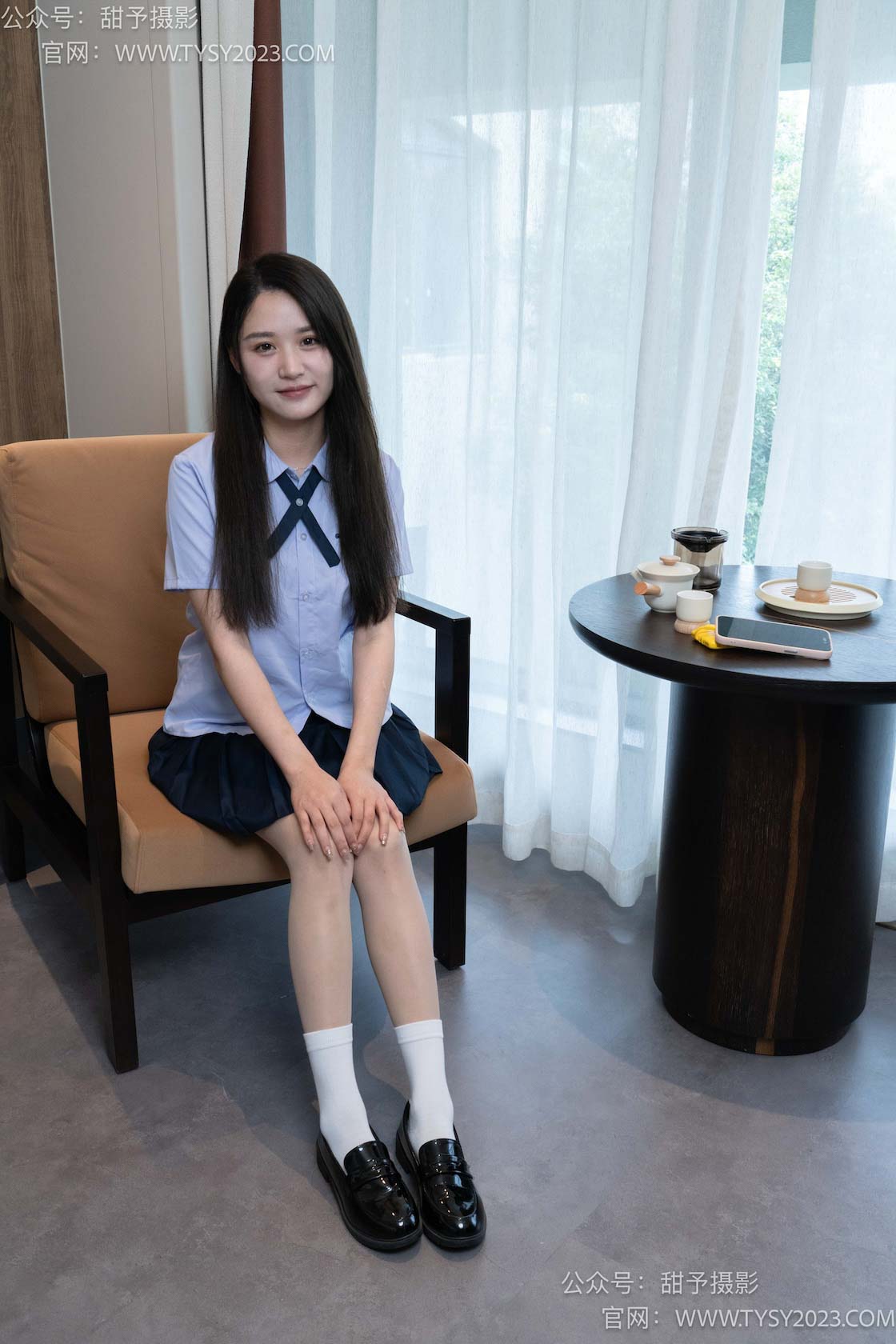 图片[3]-甜予摄影081期：澜澜-皮鞋、两双白棉袜、肉丝（脚尖加固款）-觅颜社