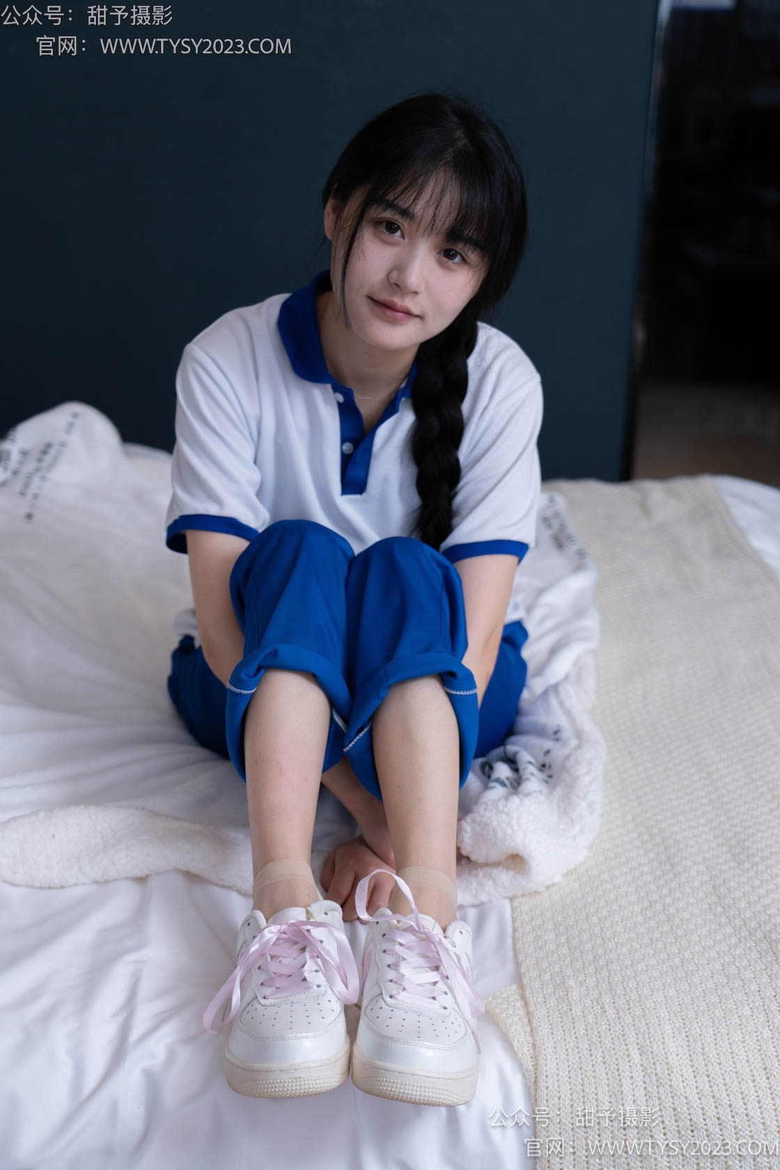 图片[4]-甜予摄影091期：澜澜-校服、白布鞋、板鞋、白棉袜、短肉丝（脚尖加固款）、裸足-觅颜社