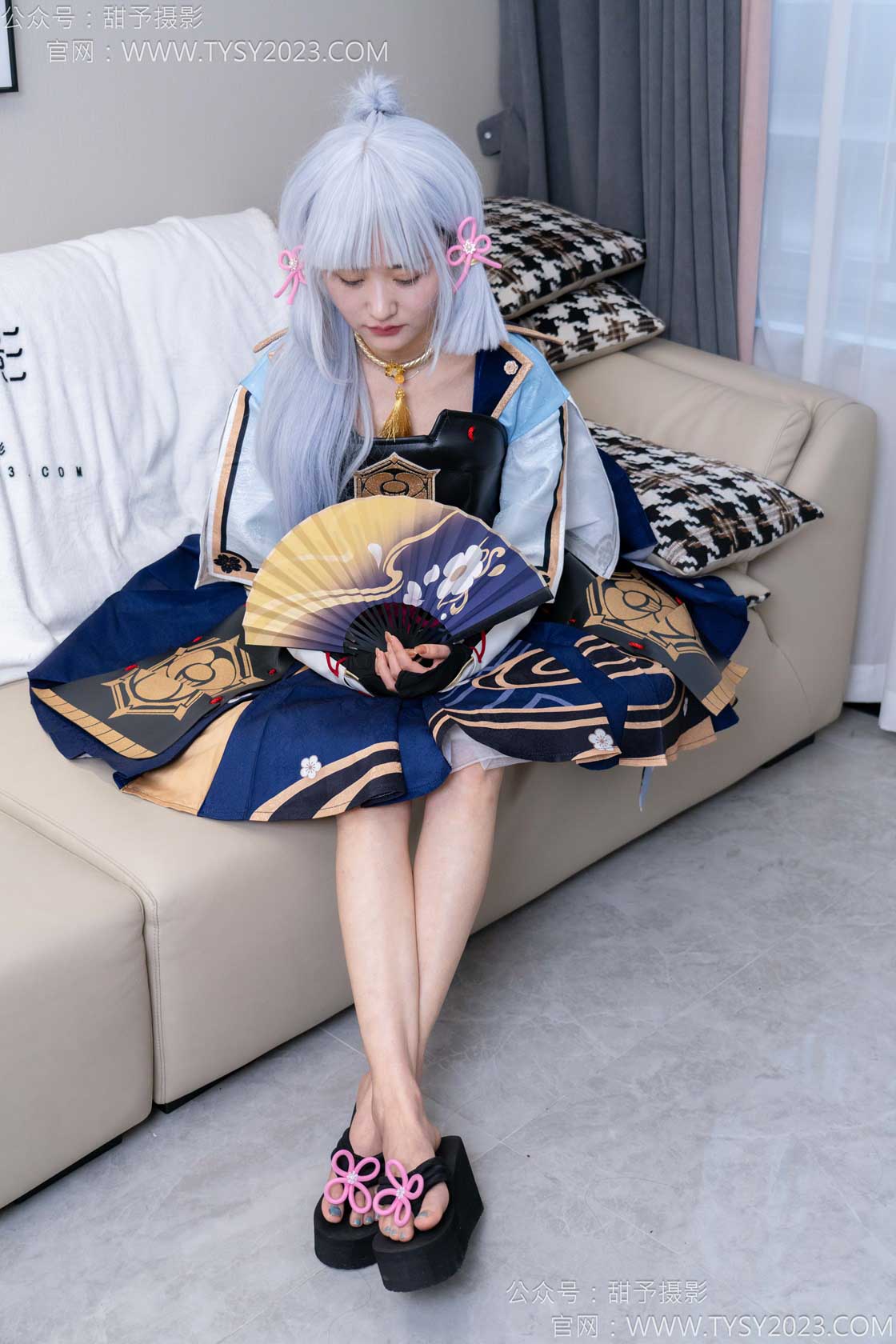 图片[4]-甜予摄影141期：澜澜-cos服人字拖、白丝（脚尖加固）、裸足、挠脚心剧情-觅颜社