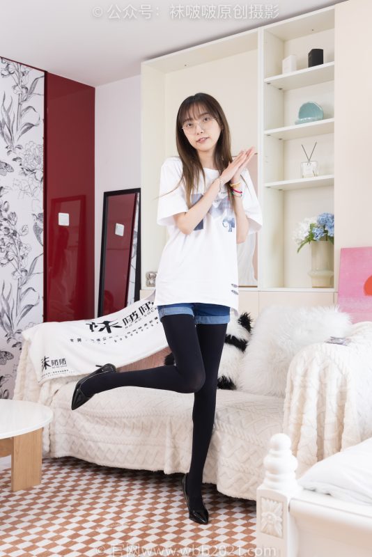 袜啵啵330期：稚予-高跟鞋、厚黑丝-觅颜社