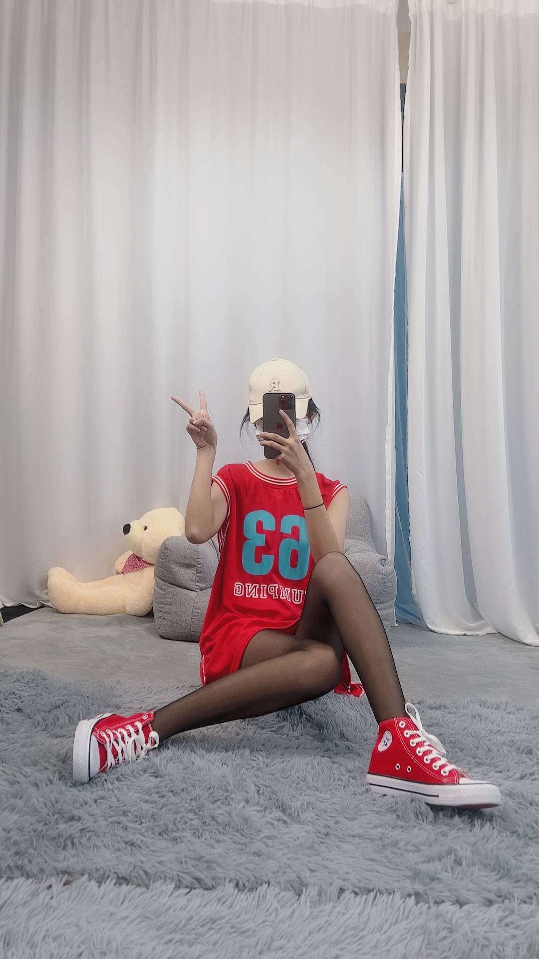 图片[2]-三禾摄影 NO.059 篮球服 黑丝 帆布鞋 牛仔短裤