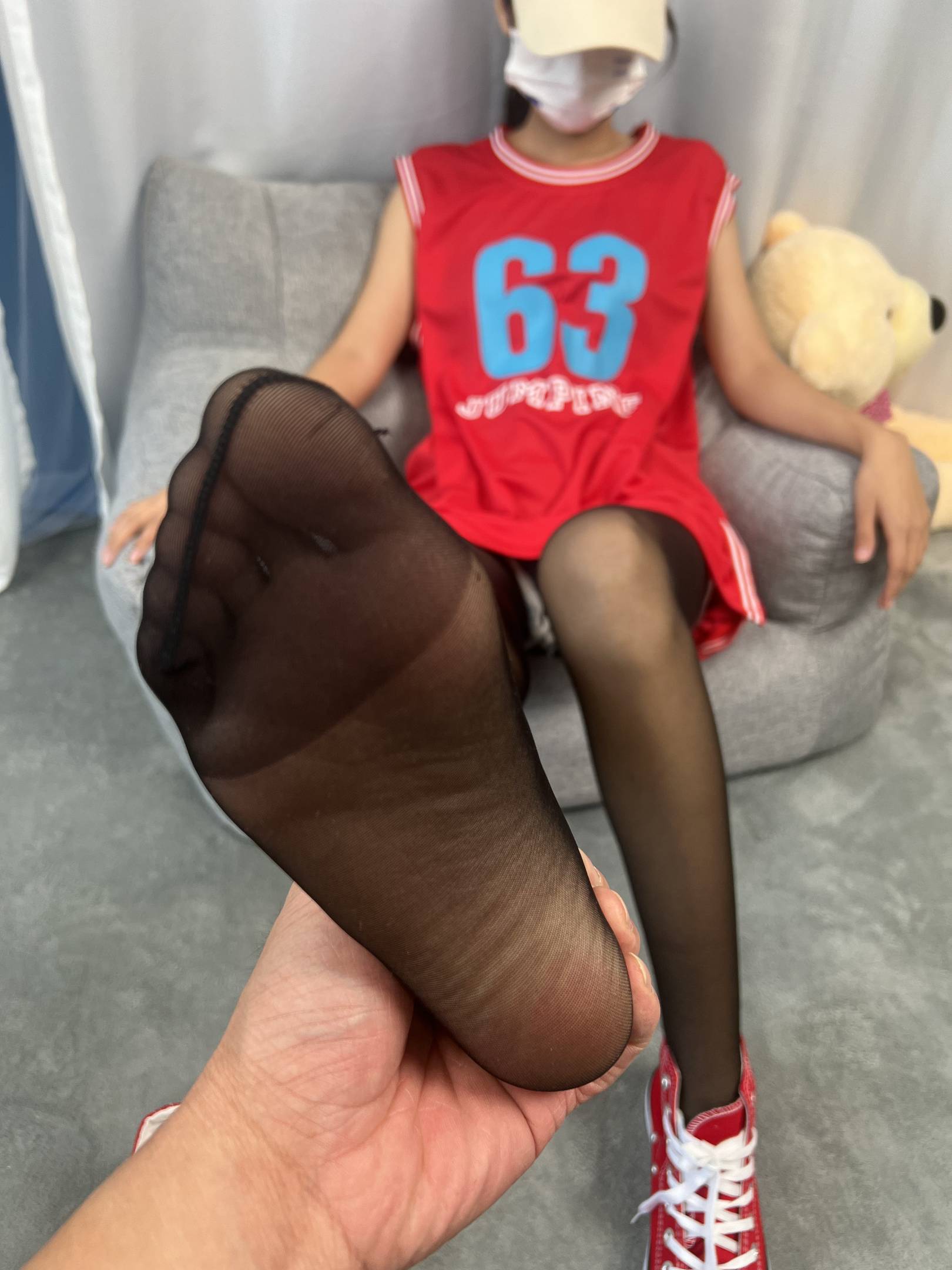 图片[4]-三禾摄影 NO.059 篮球服 黑丝 帆布鞋 牛仔短裤