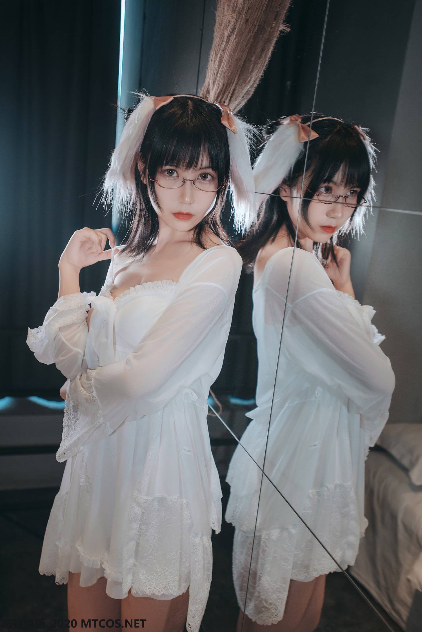 图片[2]-喵糖映画 VOL.139 白色私房睡裙