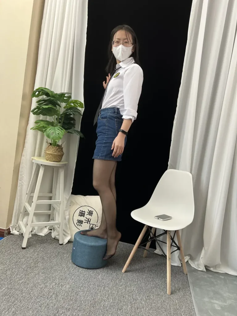 三禾摄影 NO.048 牛仔裙 黑丝 高跟